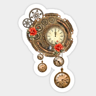 Wonderful steampunk clock Sticker